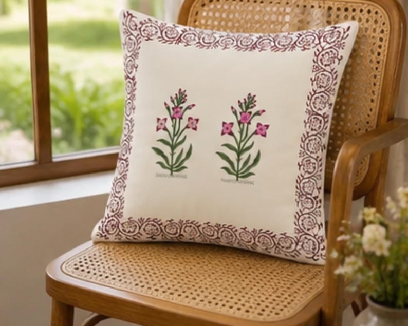 Traditional Handmade Sofa Cushion Cover – Handmade Cotton Block Print