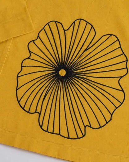 Mustard Yellow Cotton Women Co Ord Set