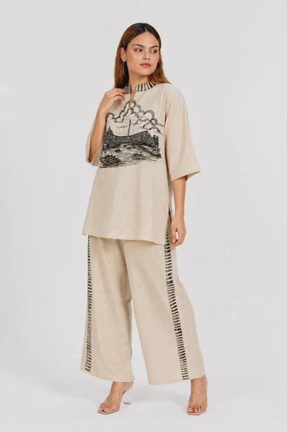 Off-White Linen Cotton Co-ord Set