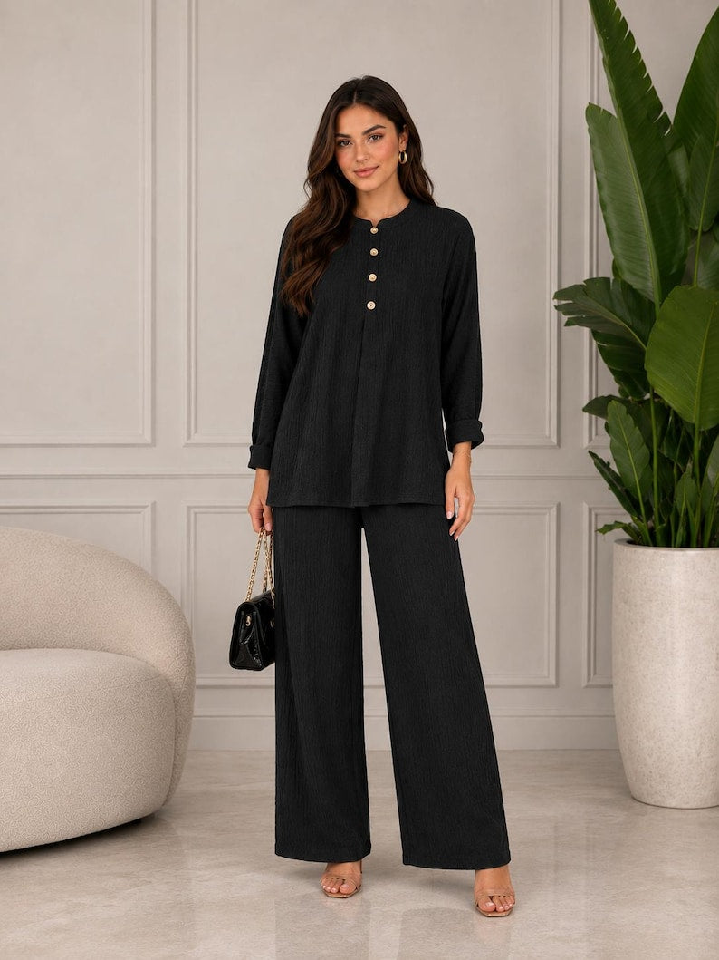 Modest Traditional Two Piece Co Ord Set Long Tunic