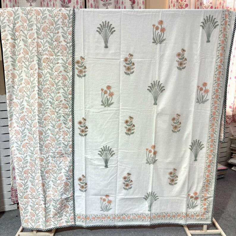 Reversible Floral Printed Lightweight Cotton Dohar