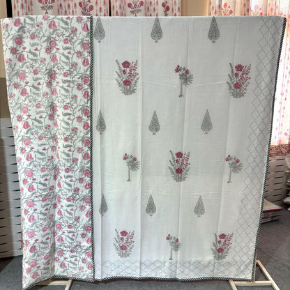 Pink Floral Summer Mulmul Cotton Dohar