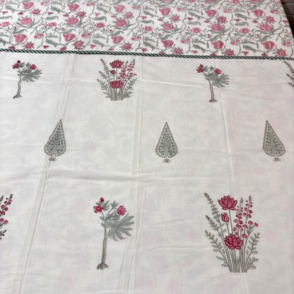 Pink Floral Summer Mulmul Cotton Dohar