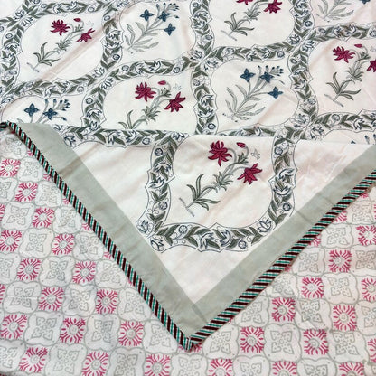 Jaipuri Reversible Cotton Dohar - Lightweight Hand Block Printed