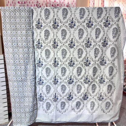 Lightweight Hand Block Print Dohar - Reversible Mulmul Cotton