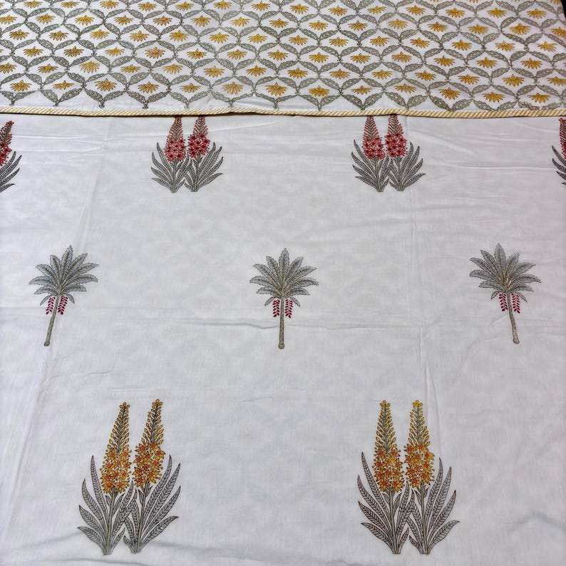 Mulmul Cotton Hand Block Printed Reversible Dohar