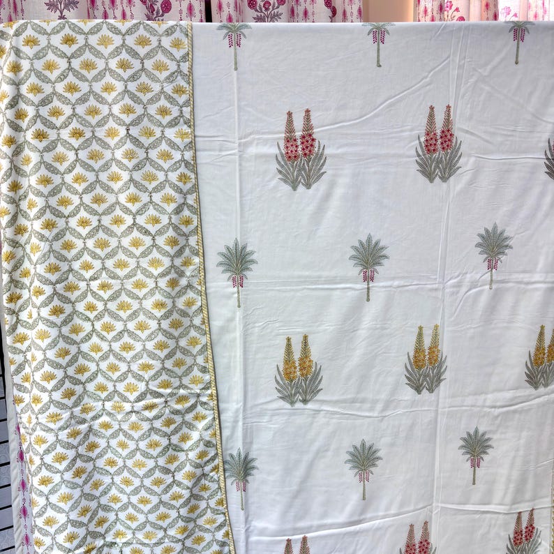 Mulmul Cotton Hand Block Printed Reversible Dohar