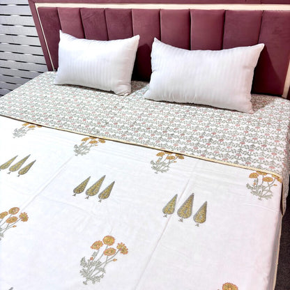 Traditional Hand Block Cotton Dohar for Summer & AC