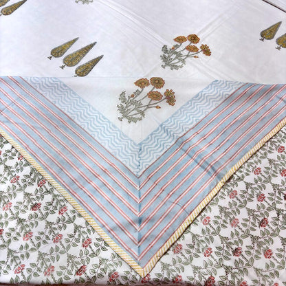 Traditional Hand Block Cotton Dohar for Summer & AC