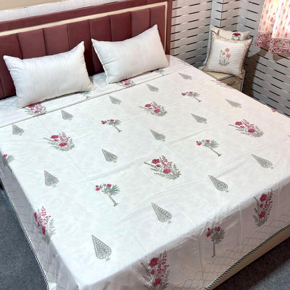 Pink Floral Summer Mulmul Cotton Dohar
