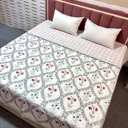 Jaipuri Reversible Cotton Dohar - Lightweight Hand Block Printed