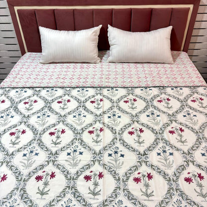 Jaipuri Reversible Cotton Dohar - Lightweight Hand Block Printed
