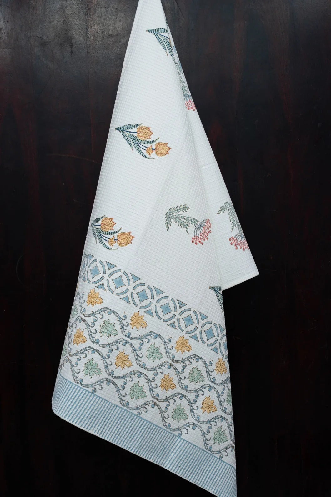 Handblock Print Cotton Towel Set - BODY TOWEL-HAND TOWEL-NAPKIN
