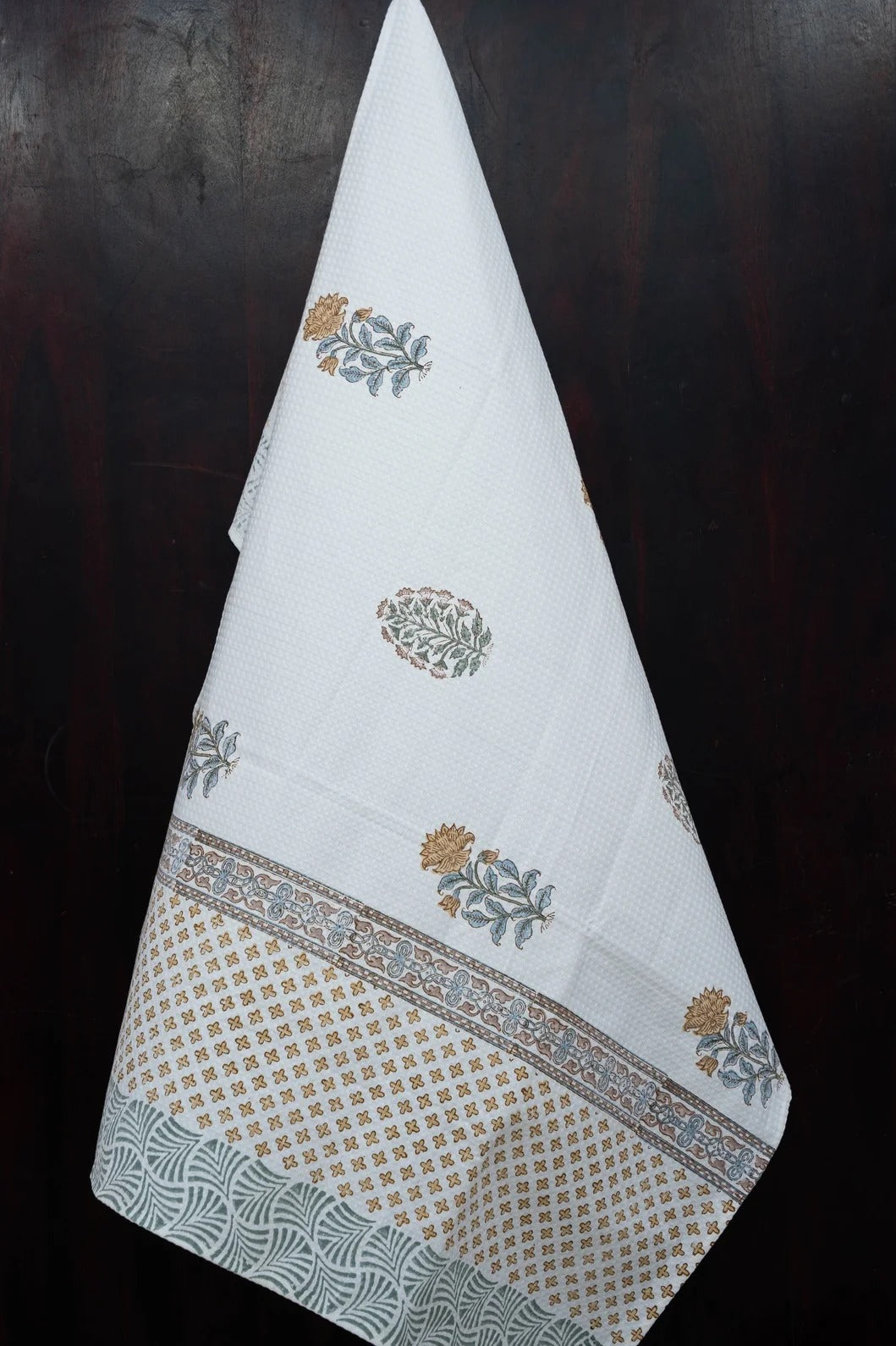 Handblock Print Cotton Towel Set - BODY TOWEL-HAND TOWEL-NAPKIN