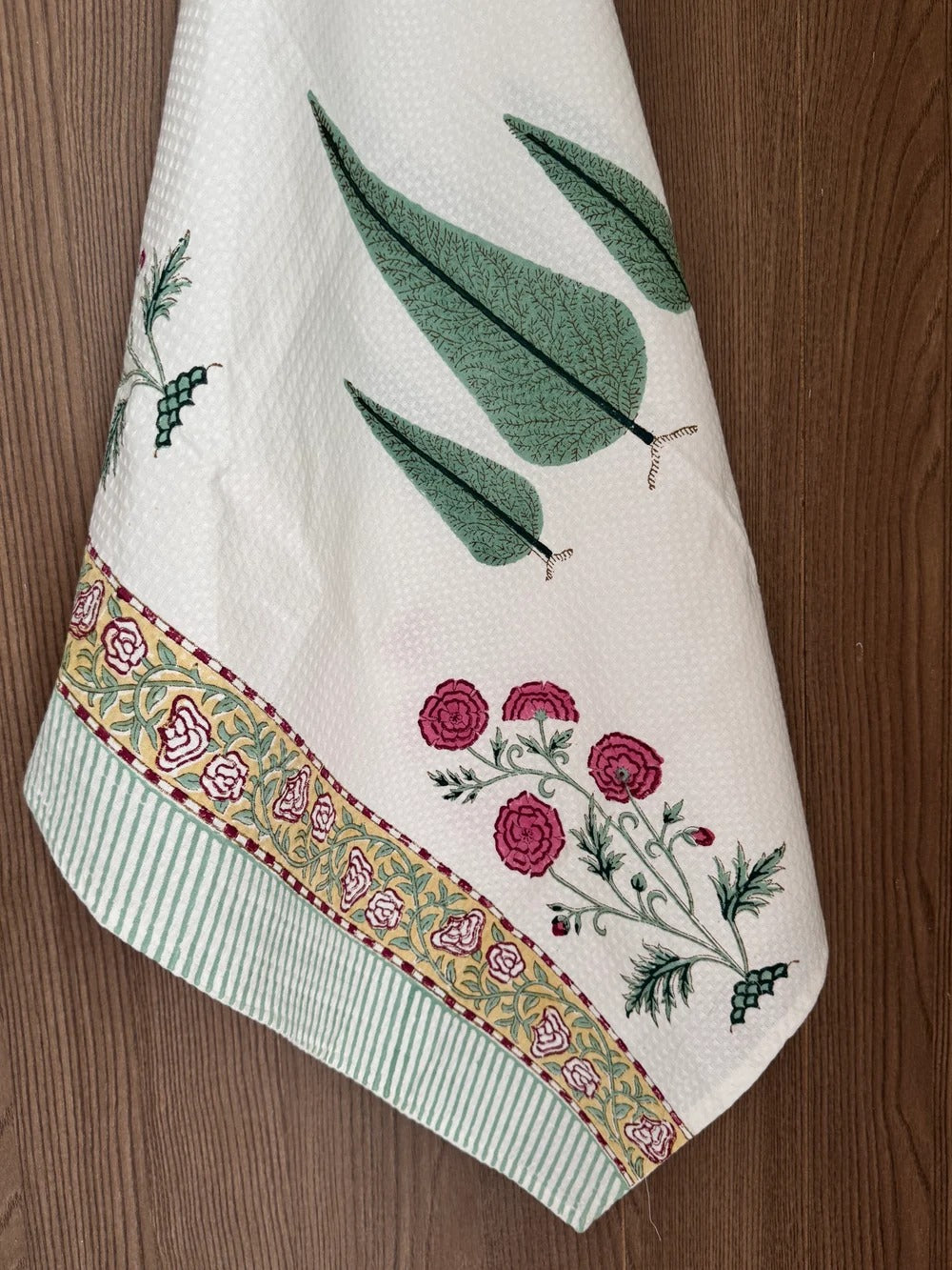 Handblock Print Cotton Towel Set - BODY TOWEL-HAND TOWEL-NAPKIN