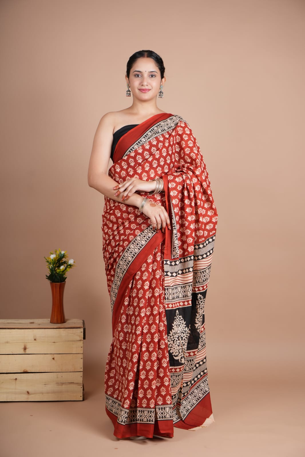 Traditional Bhagalpuri Linen Cotton Saree for Women