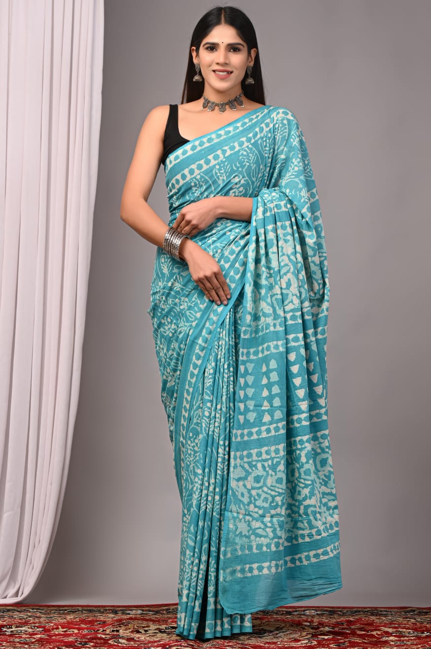 Traditional Bhagalpuri Linen Cotton Saree for Women