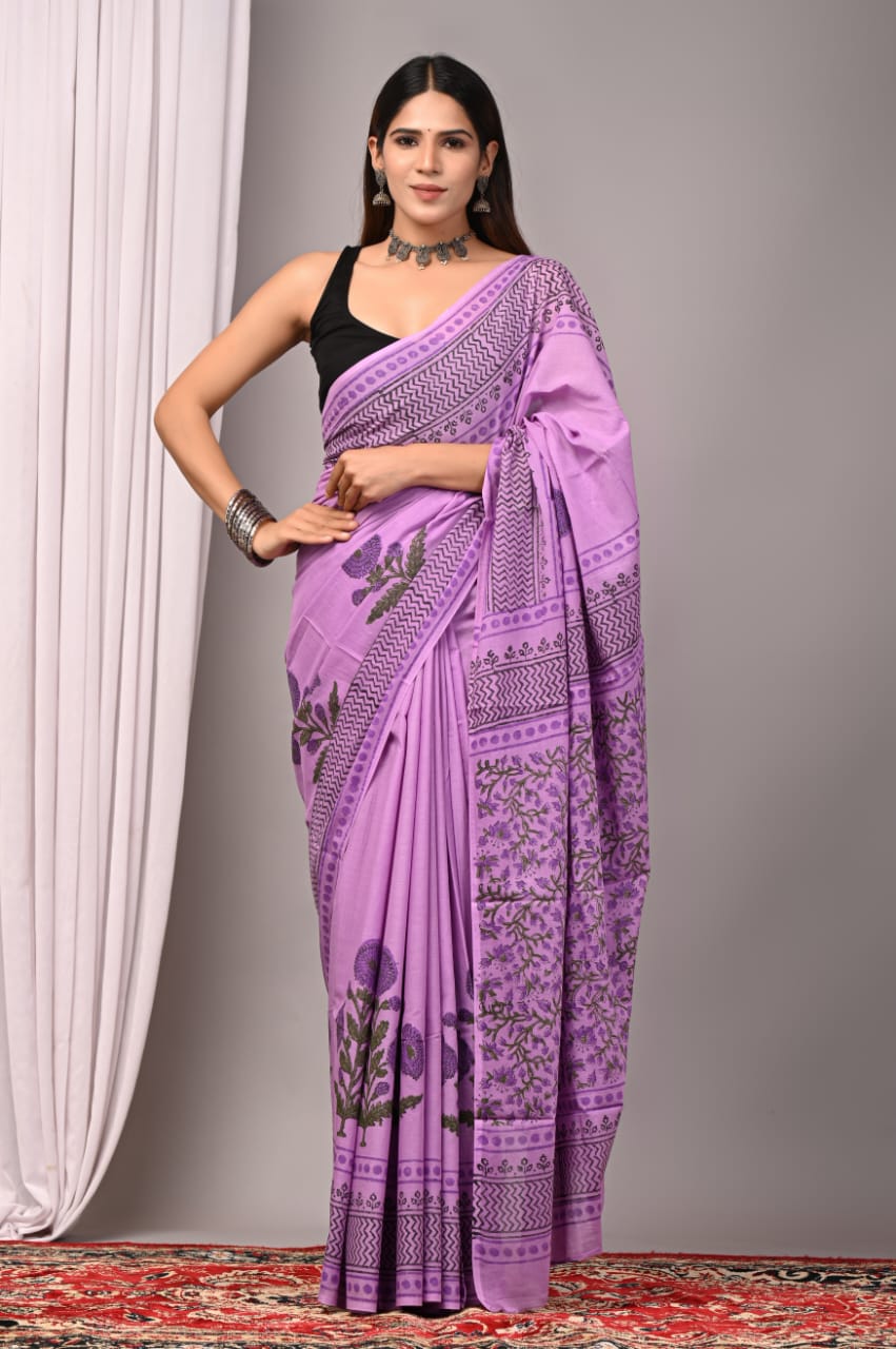 Traditional Bhagalpuri Linen Cotton Saree for Women