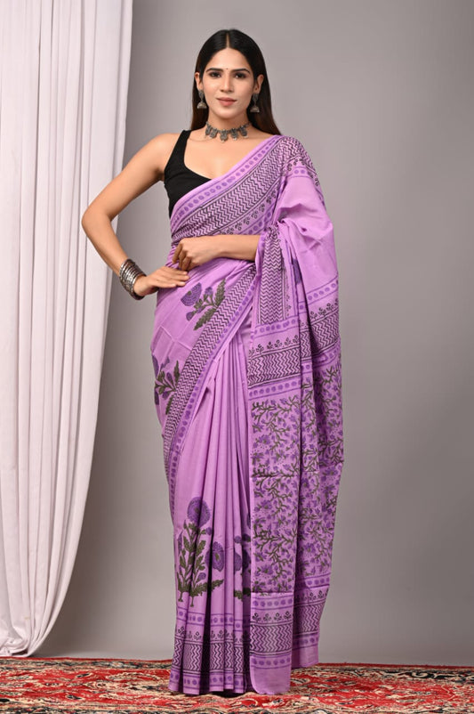 Traditional Bhagalpuri Linen Cotton Saree for Women