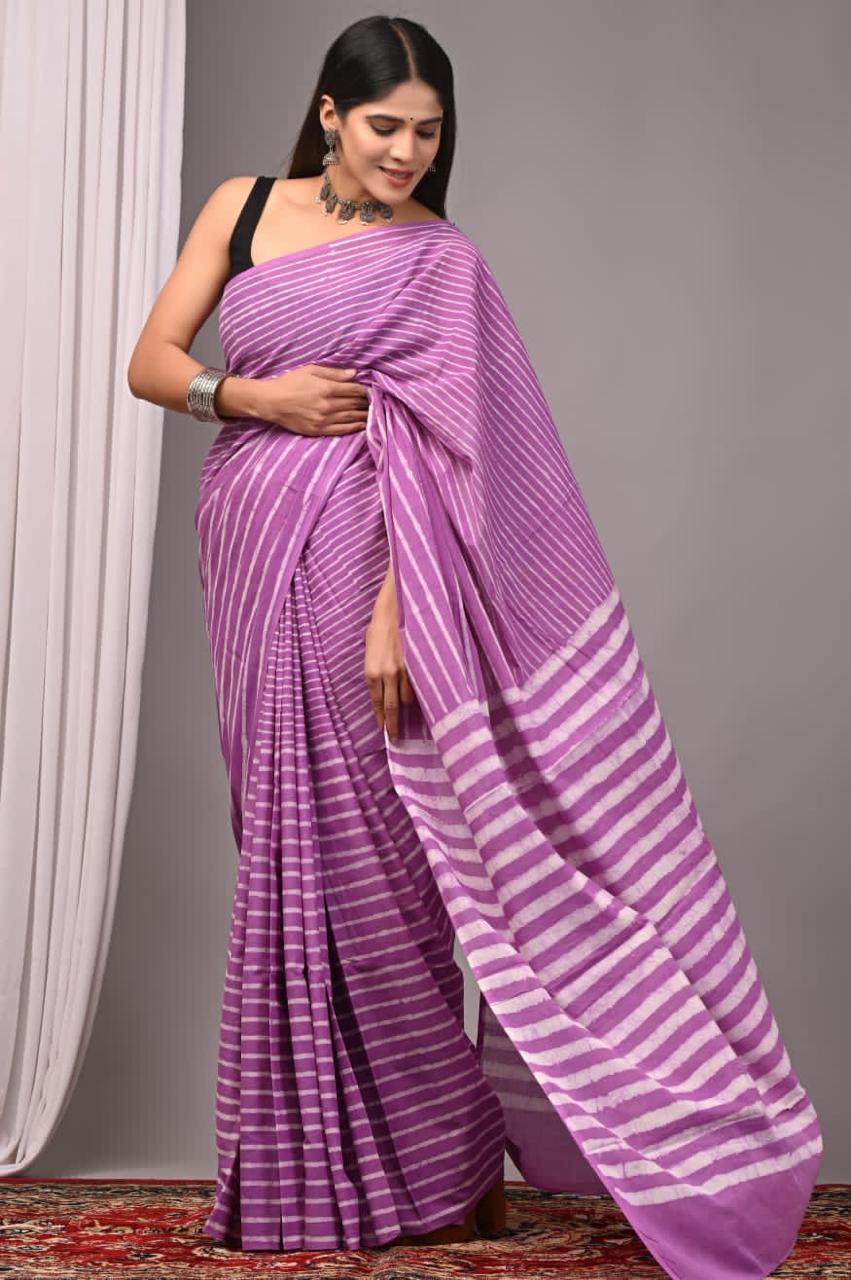 Traditional Bhagalpuri Linen Cotton Saree for Women