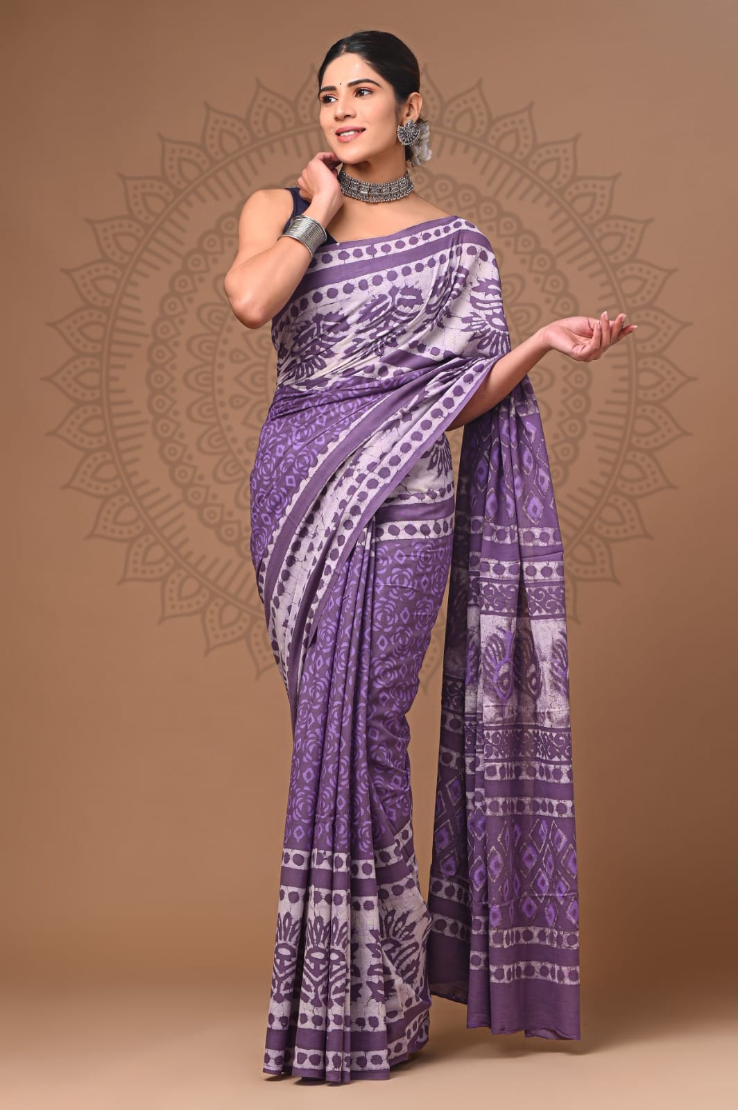 Traditional Bhagalpuri Linen Cotton Saree for Women