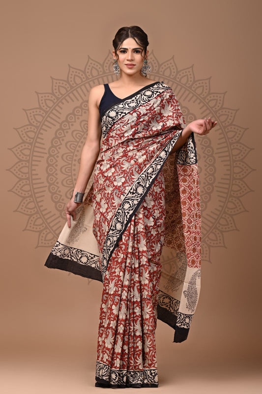 Traditional Bhagalpuri Linen Cotton Saree for Women