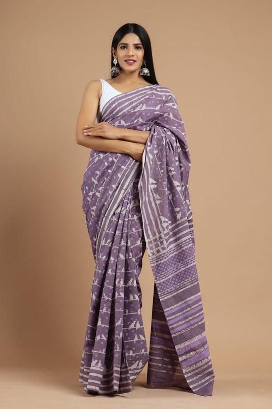 Traditional Bhagalpuri Linen Cotton Saree for Women