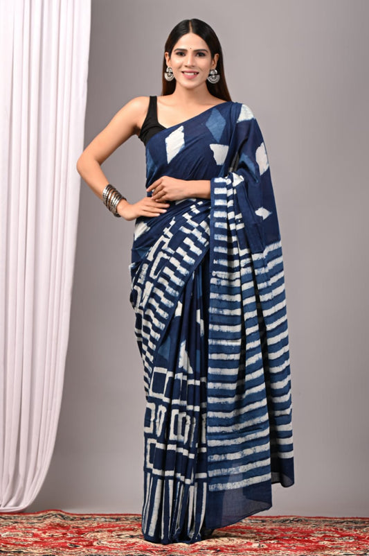 Traditional Bhagalpuri Linen Cotton Saree for Women