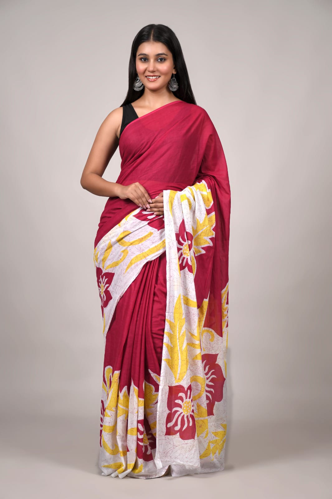 Traditional Bhagalpuri Linen Cotton Saree for Women