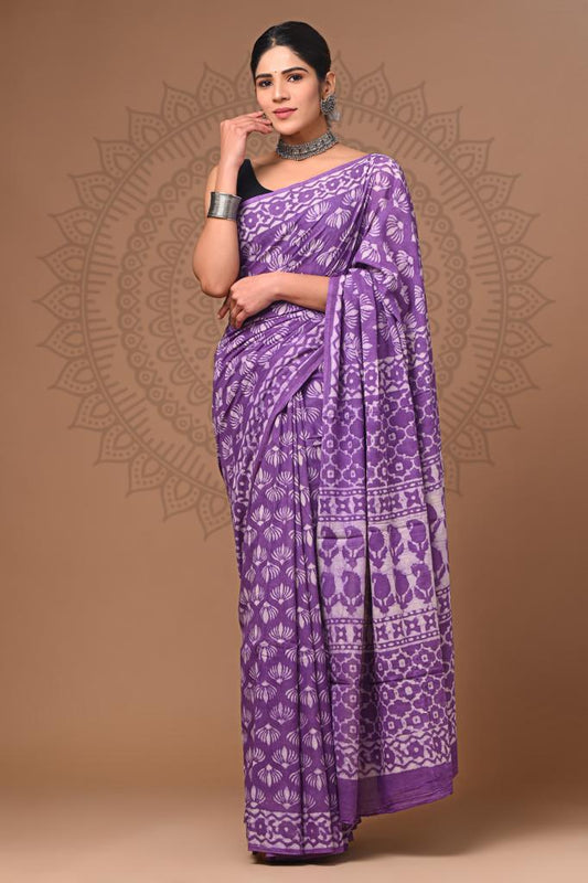 Traditional Bhagalpuri Linen Cotton Saree for Women