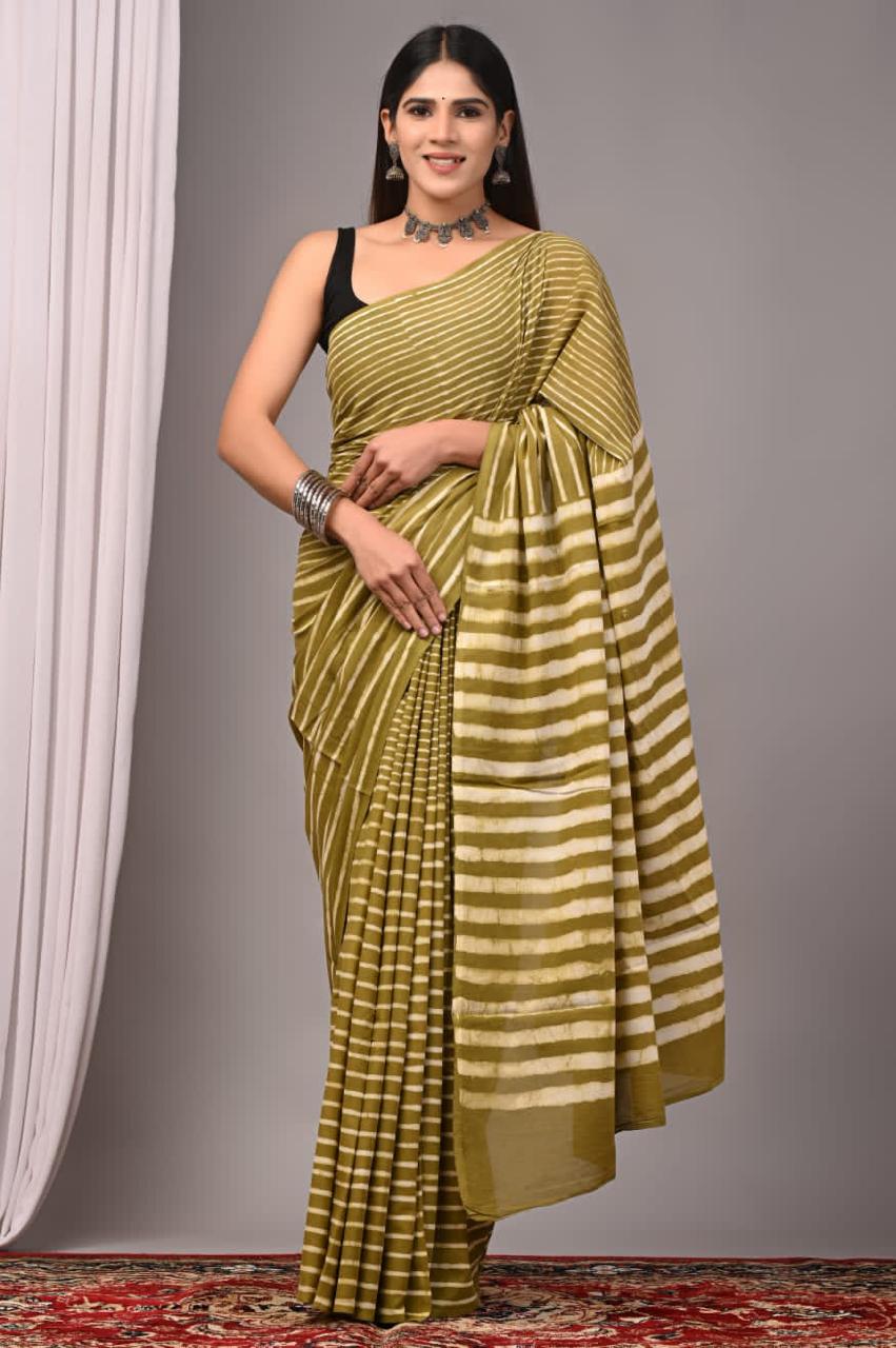 Traditional Bhagalpuri Linen Cotton Saree for Women