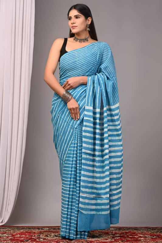 Traditional Bhagalpuri Linen Cotton Saree for Women