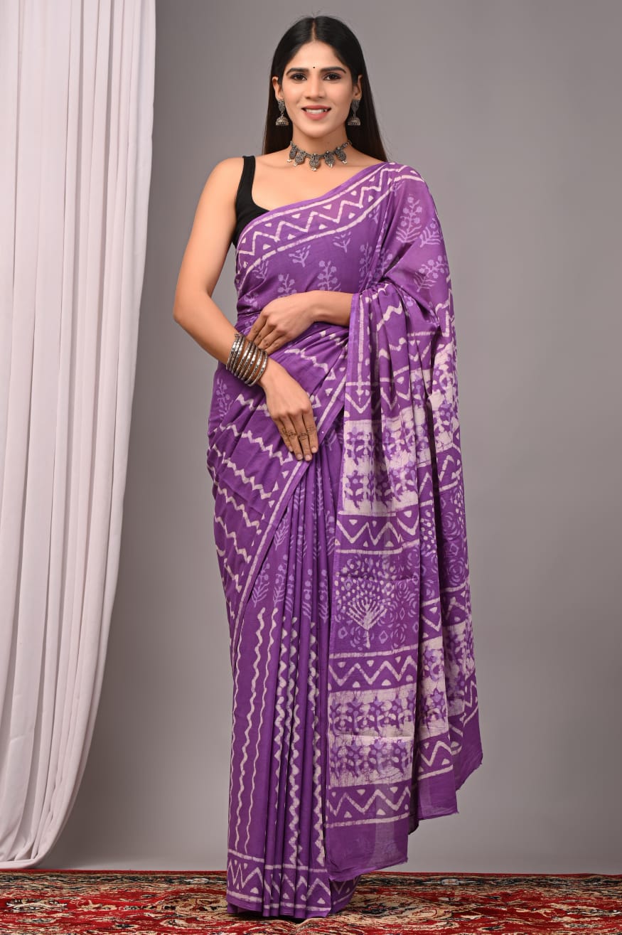 Traditional Bhagalpuri Linen Cotton Saree for Women