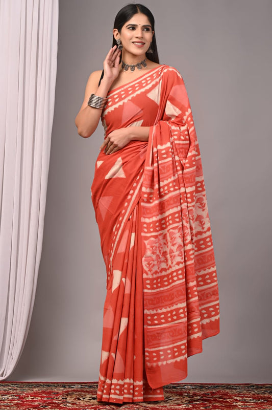 Traditional Bhagalpuri Linen Cotton Saree for Women