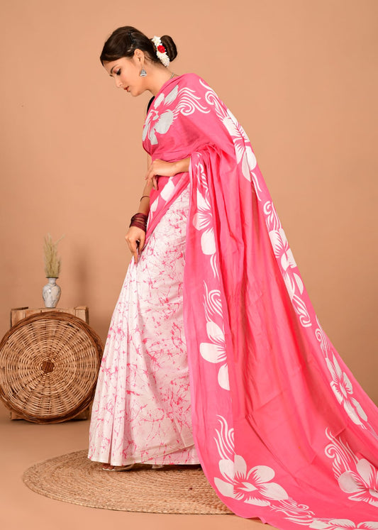 Traditional Bhagalpuri Linen Cotton Saree for Women