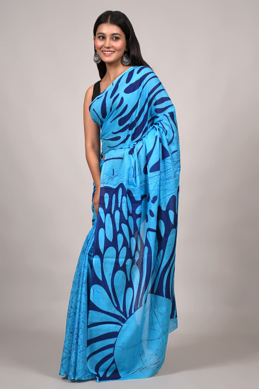 Traditional Bhagalpuri Linen Cotton Saree for Women