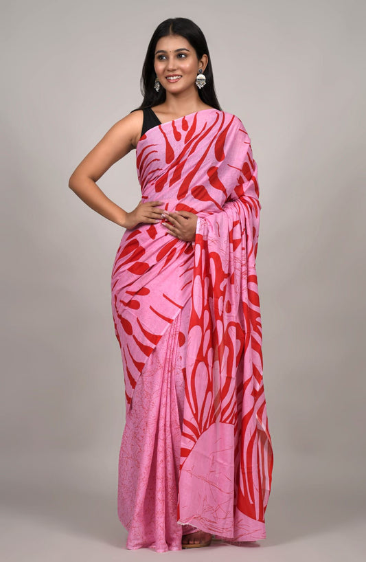 Traditional Bhagalpuri Linen Cotton Saree for Women