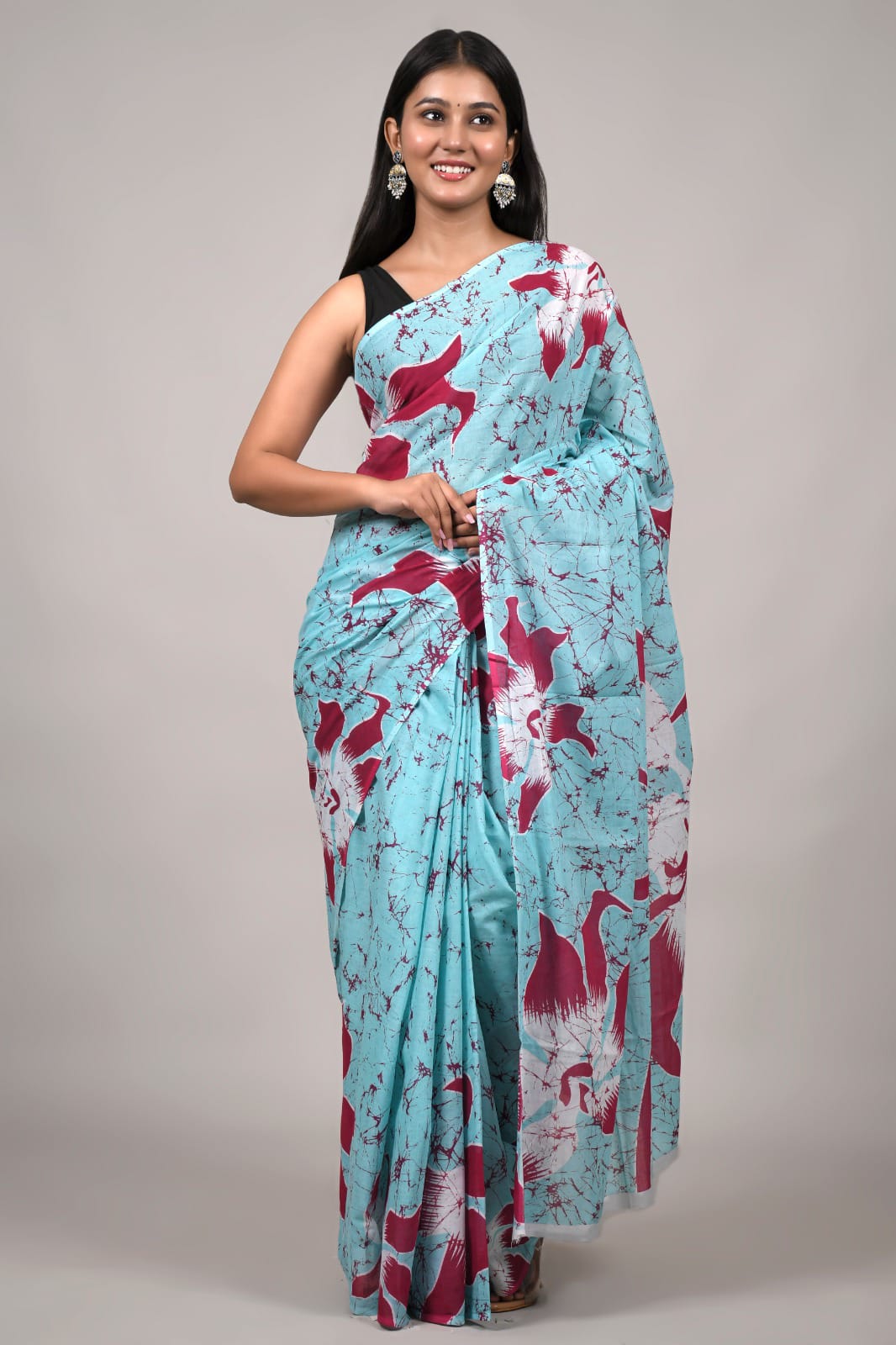 Traditional Bhagalpuri Linen Cotton Saree for Women