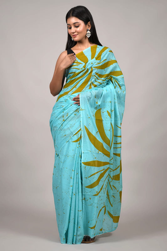 Traditional Bhagalpuri Linen Cotton Saree for Women