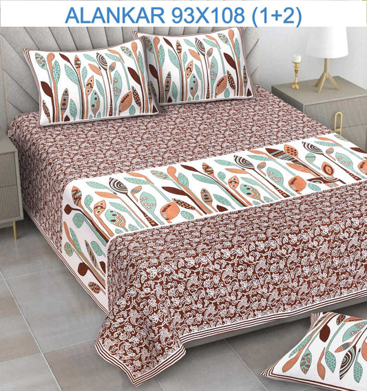 Soft Cotton Bedsheet with 2 Pillow Covers