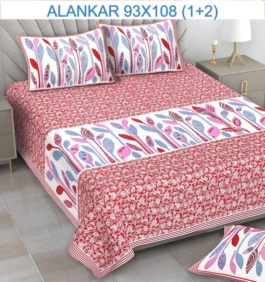 Soft Cotton Bedsheet with 2 Pillow Covers