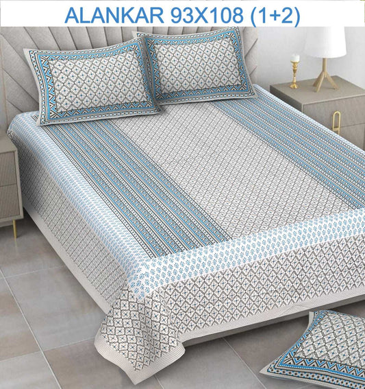 Soft Cotton Bedsheet with 2 Pillow Covers