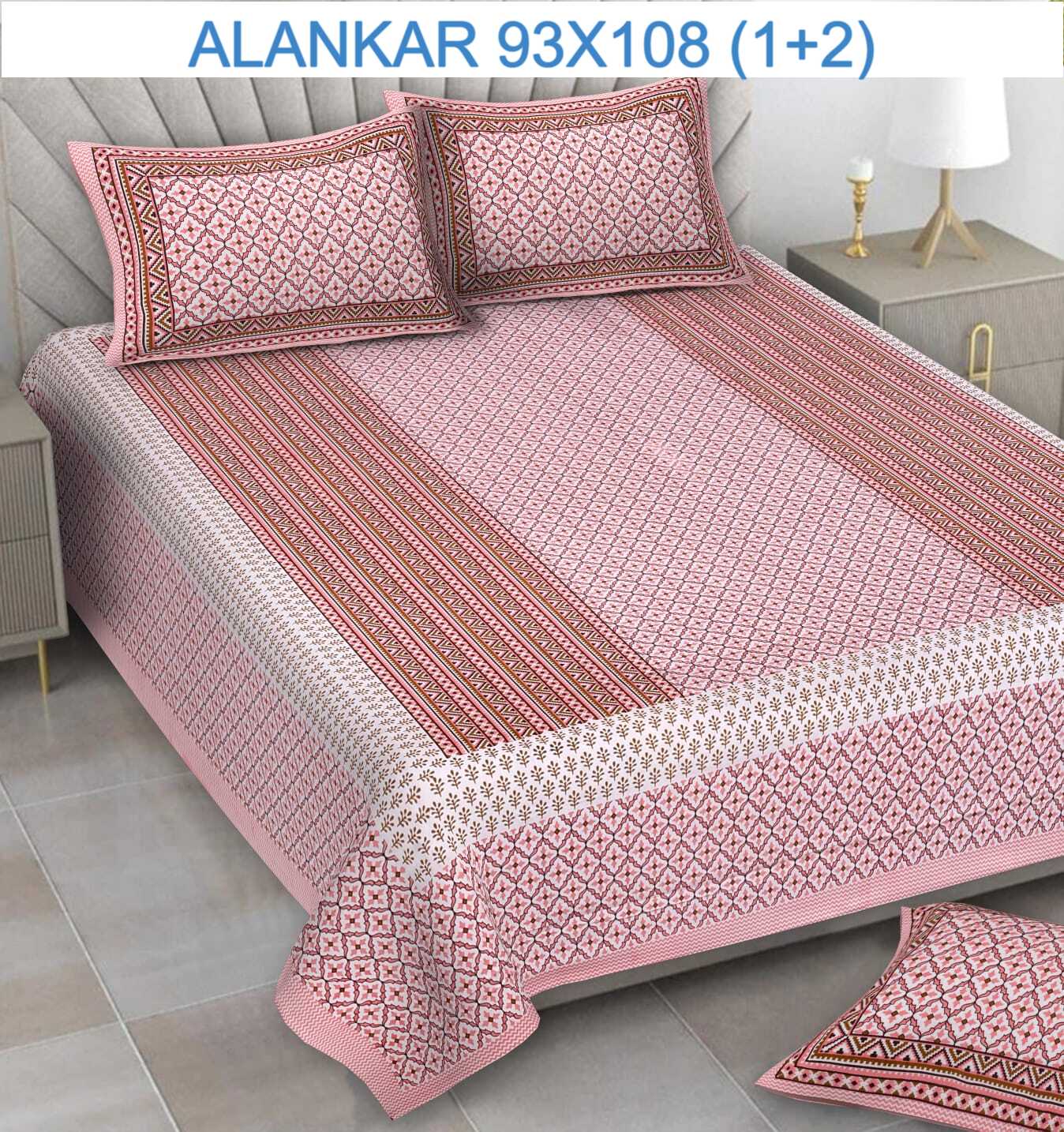 Soft Cotton Bedsheet with 2 Pillow Covers