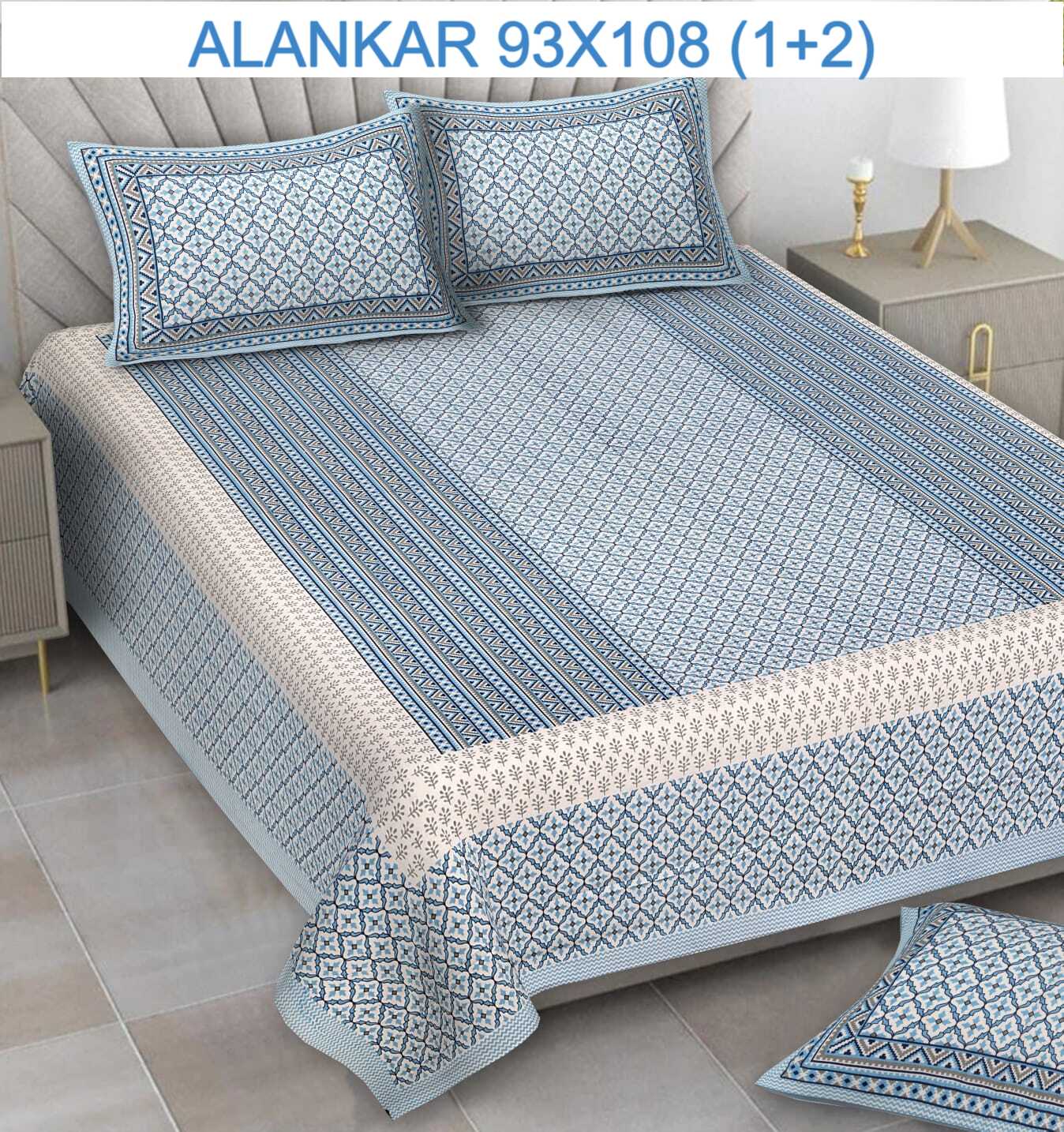 Soft Cotton Bedsheet with 2 Pillow Covers