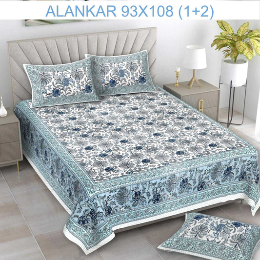 Soft Cotton Bedsheet with 2 Pillow Covers