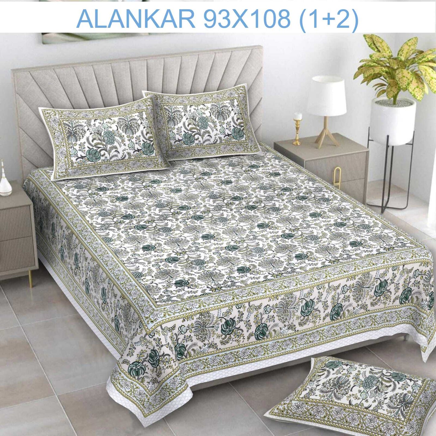 Soft Cotton Bedsheet with 2 Pillow Covers