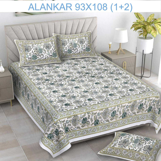 Soft Cotton Bedsheet with 2 Pillow Covers