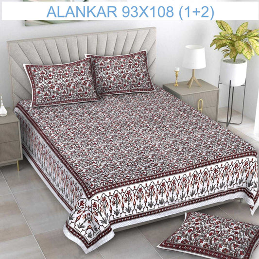 Soft Cotton Bedsheet with 2 Pillow Covers