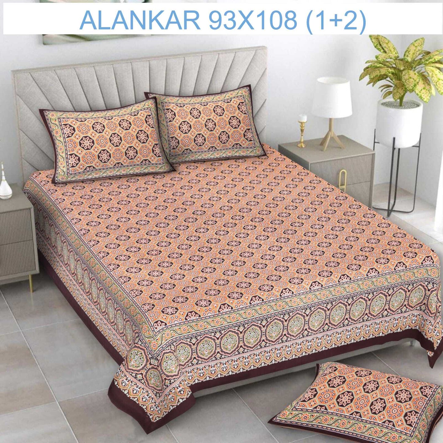 Soft Cotton Bedsheet with 2 Pillow Covers
