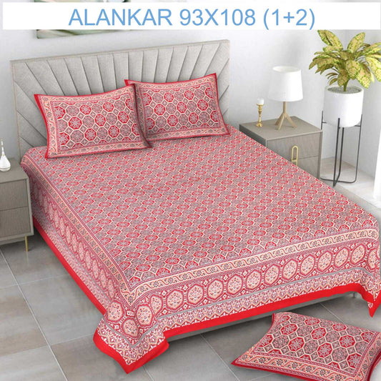 Soft Cotton Bedsheet with 2 Pillow Covers